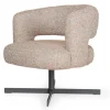 Low Dining Sessel Lennox Stoff hell gemustert