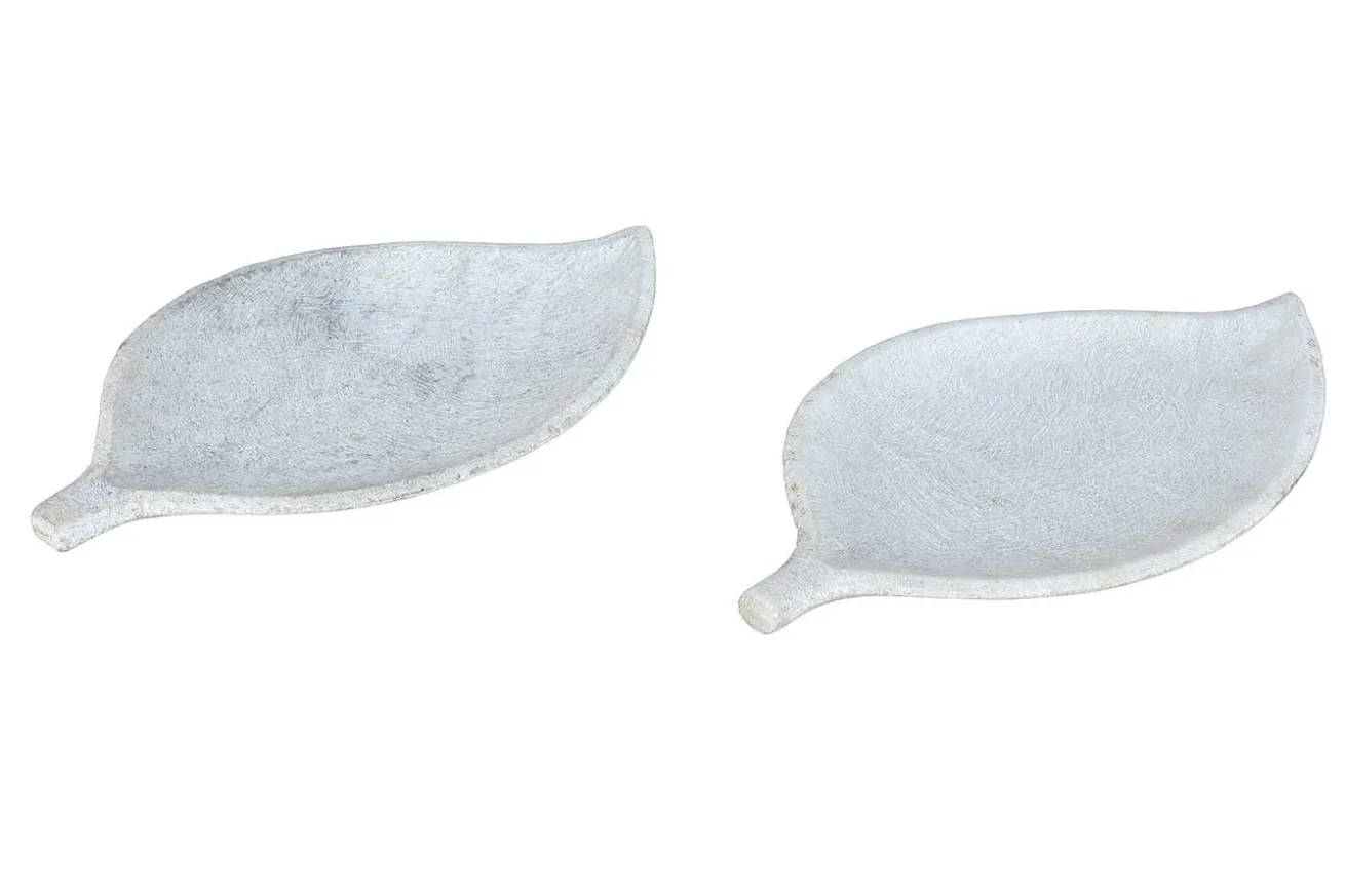 Marmorplatte Blatt weiß
