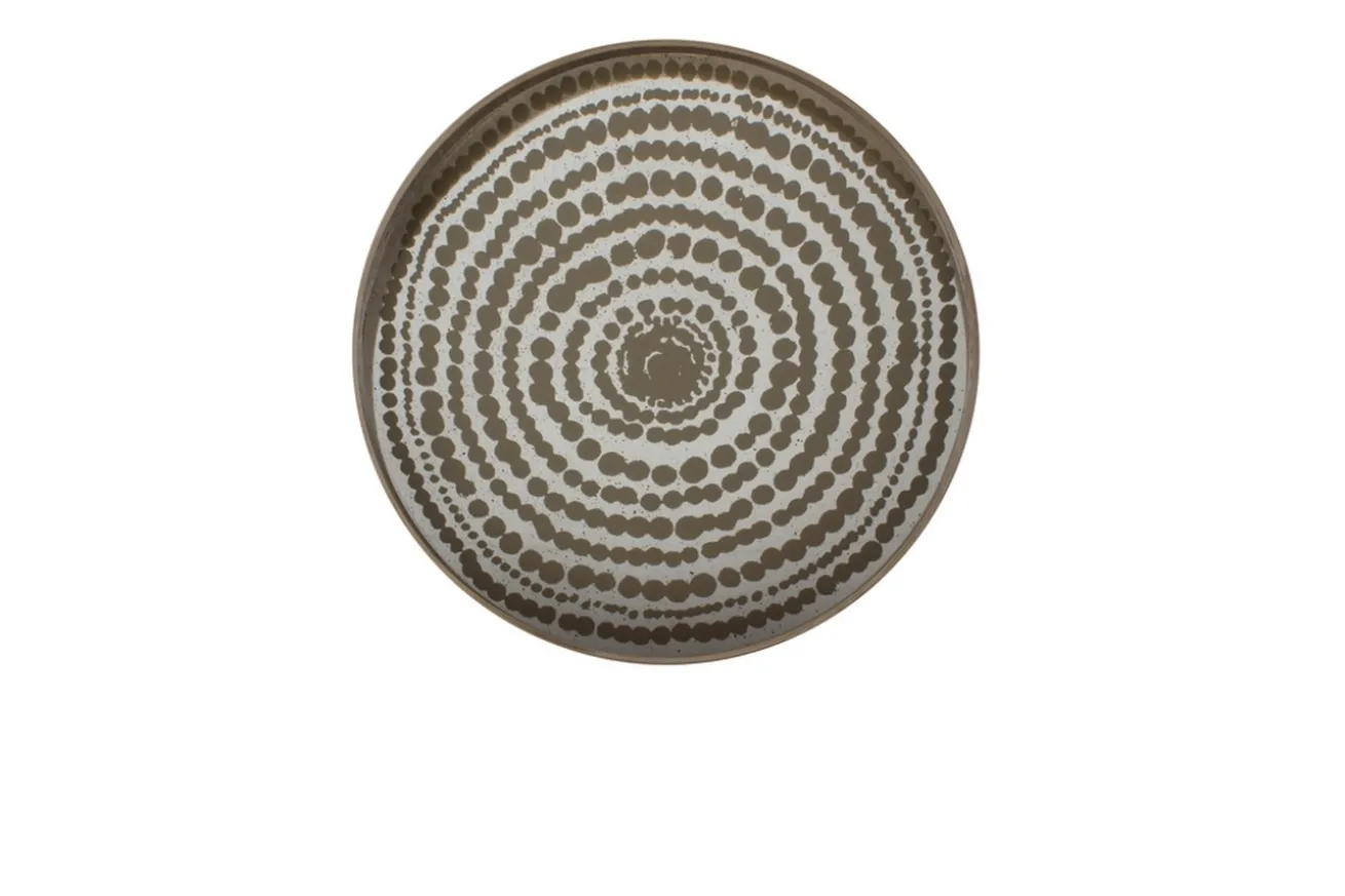 Notre Monde Tablett rund gold silber D 61 cm