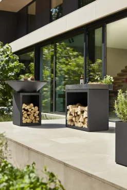 Ofyr Butcher Block Storage Black 90 Keramik