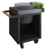 Ofyr Kamado Table Black Teak B 75 cm