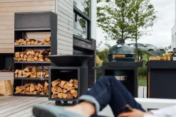 Ofyr Kamado Table Black Teak B 75 cm