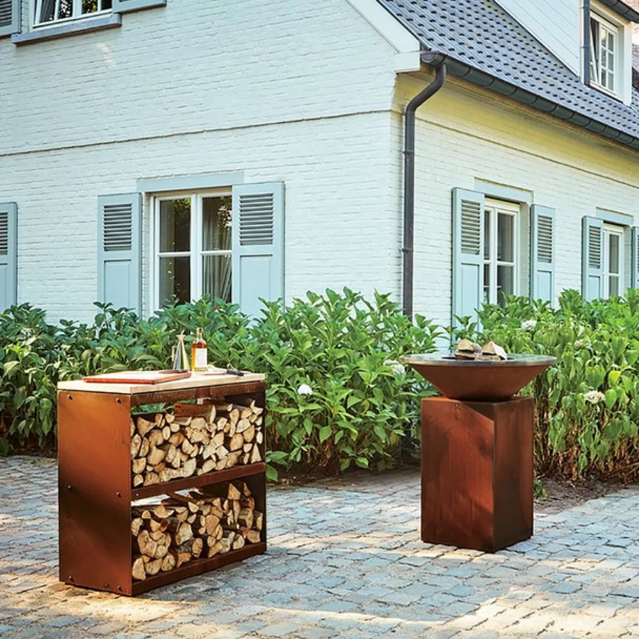 Ofyr Wood Storage Regal Corten Dressoir niedrig