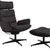 Ottomane Arva Lounge Leder schwarz