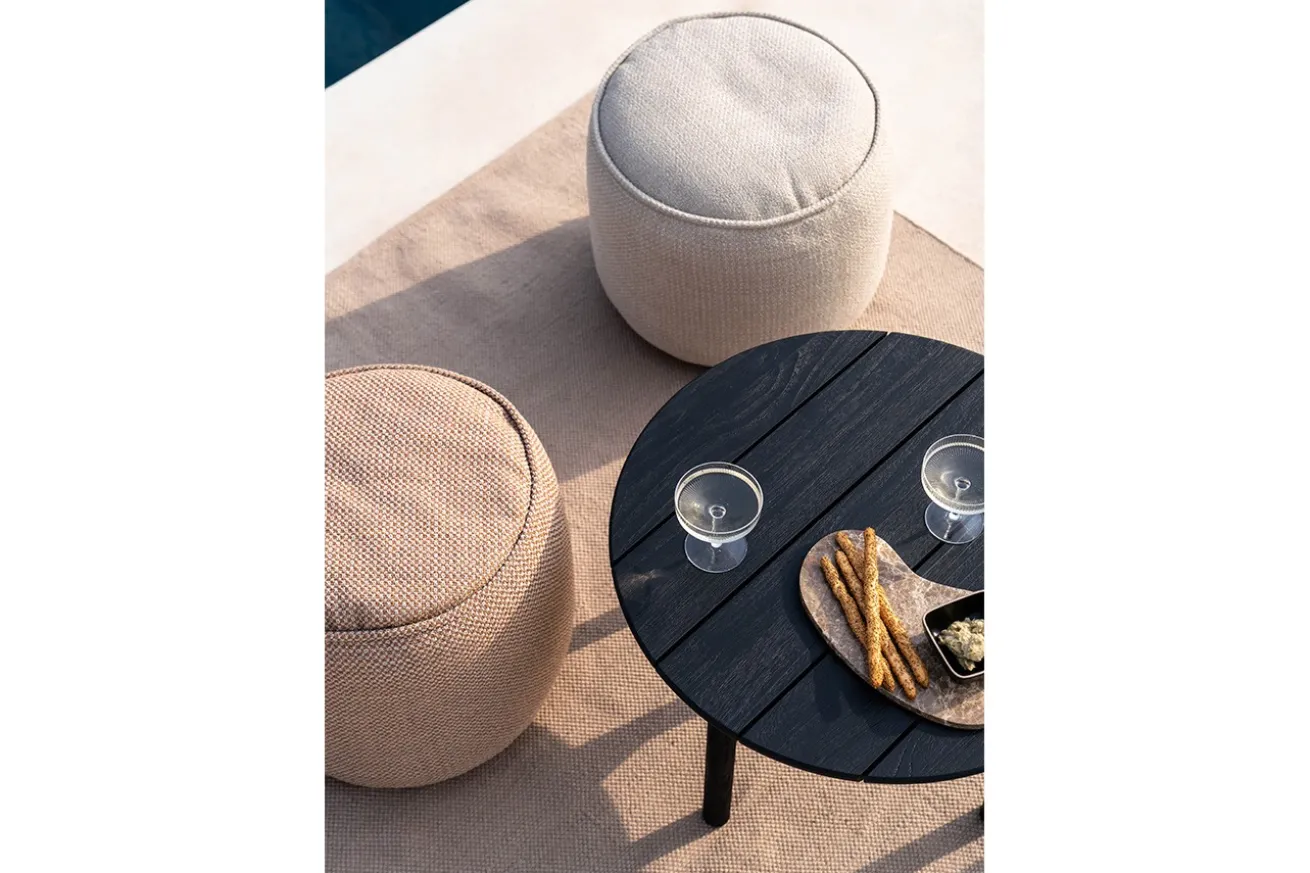 Outdoor Sitzhocker Donut rund braun