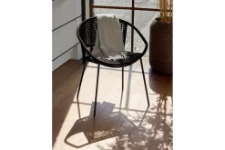 Outdoorstuhl Lario Rattan schwarz