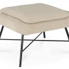 Polsterhocker Barrow Stoff weiß B 60 cm