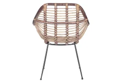 Rattanstuhl mit Armlehne und Metallkufe