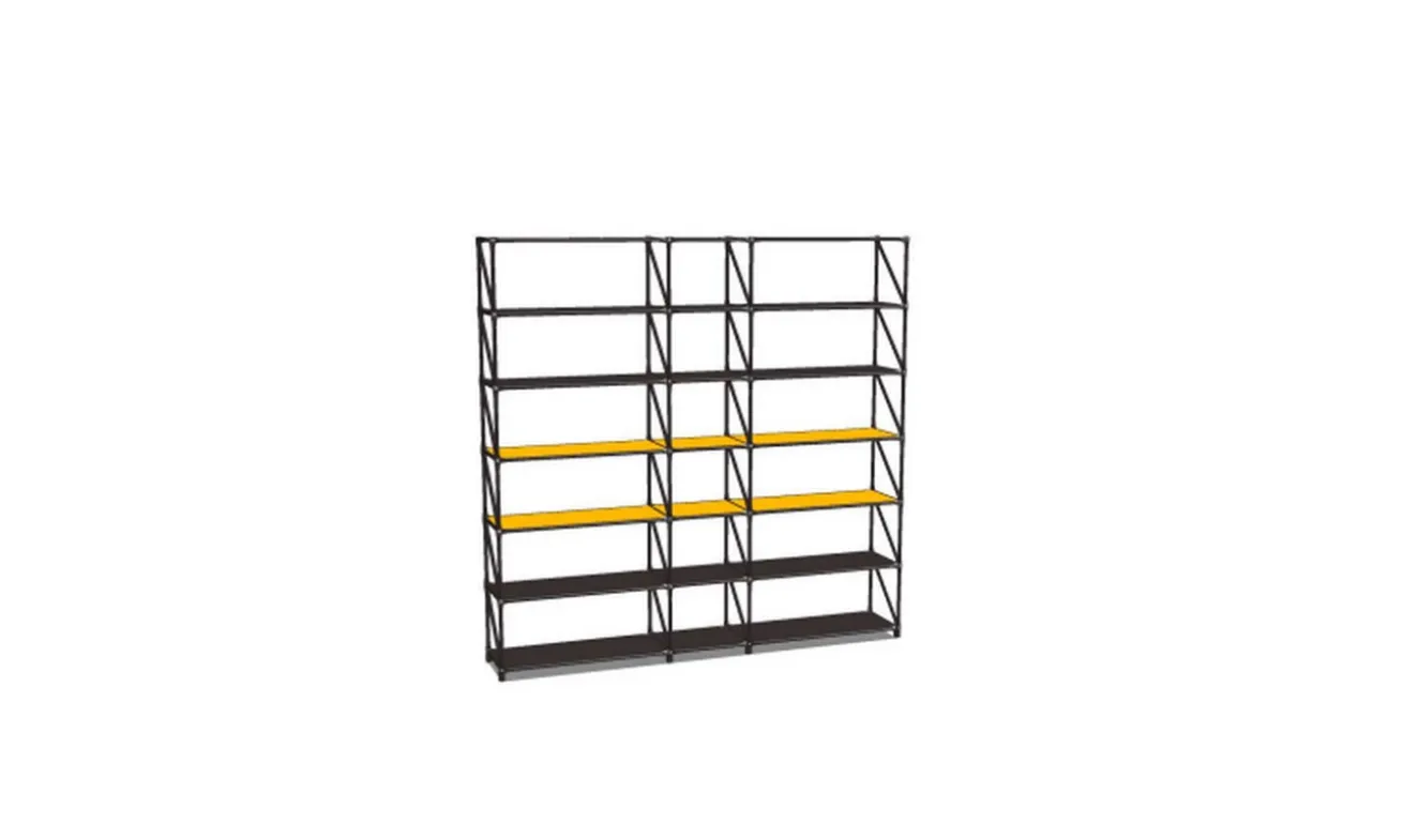 Regal schwarz-gelb H 224 cm