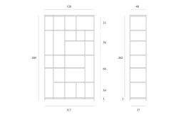 Regal Studio Teak Metall H 205 cm