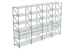 Regalwand System 180 lichtgrau B 291 cm