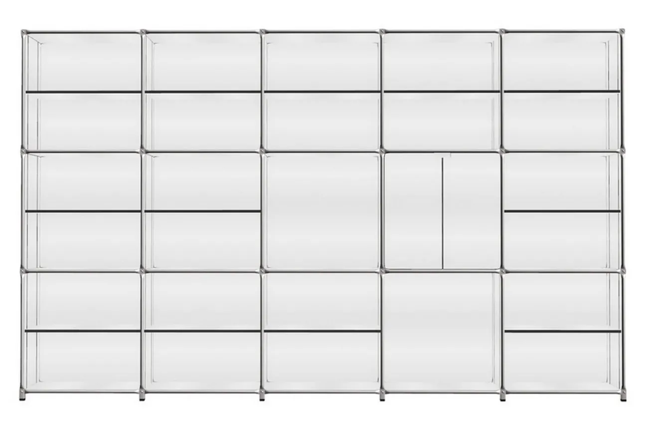 Regalwand System 180 weiß B 363 cm