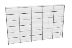 Regalwand System 180 weiß B 363 cm