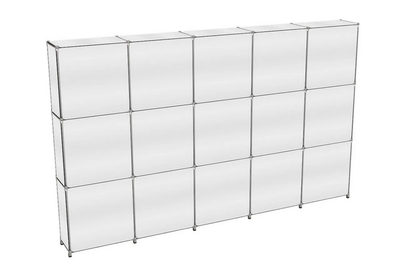 Regalwand System 180 weiß B 363 cm