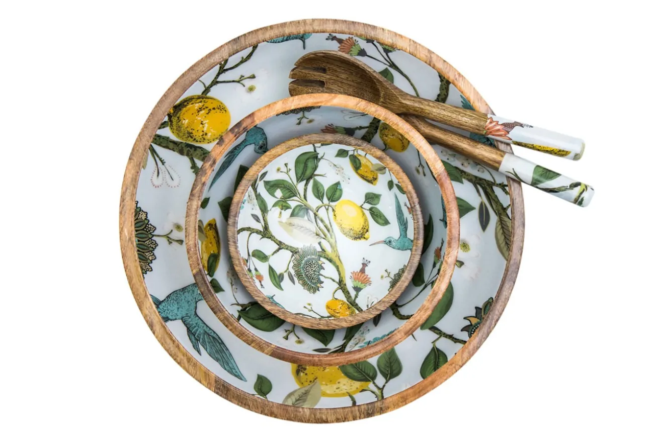 Schale Lemon Bird Mangoholz D 38 cm