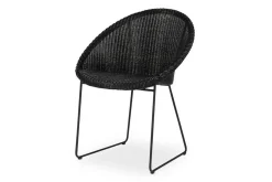 Schalenstuhl Loom Rattan Geflecht schwarz
