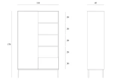 Schrank Blackbird Eiche massiv H 178 cm