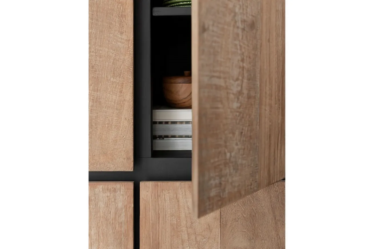 Schrank Metropole Teak Metall 210x70 cm