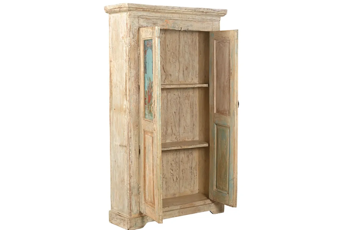 Schrank mit Bild Vintage white washed