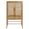 Schrank Nele Massivholz mit Rattan H 160 cm