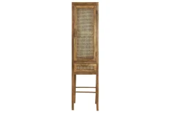 Schrank Nele Teak Holz Rattan H 180 cm