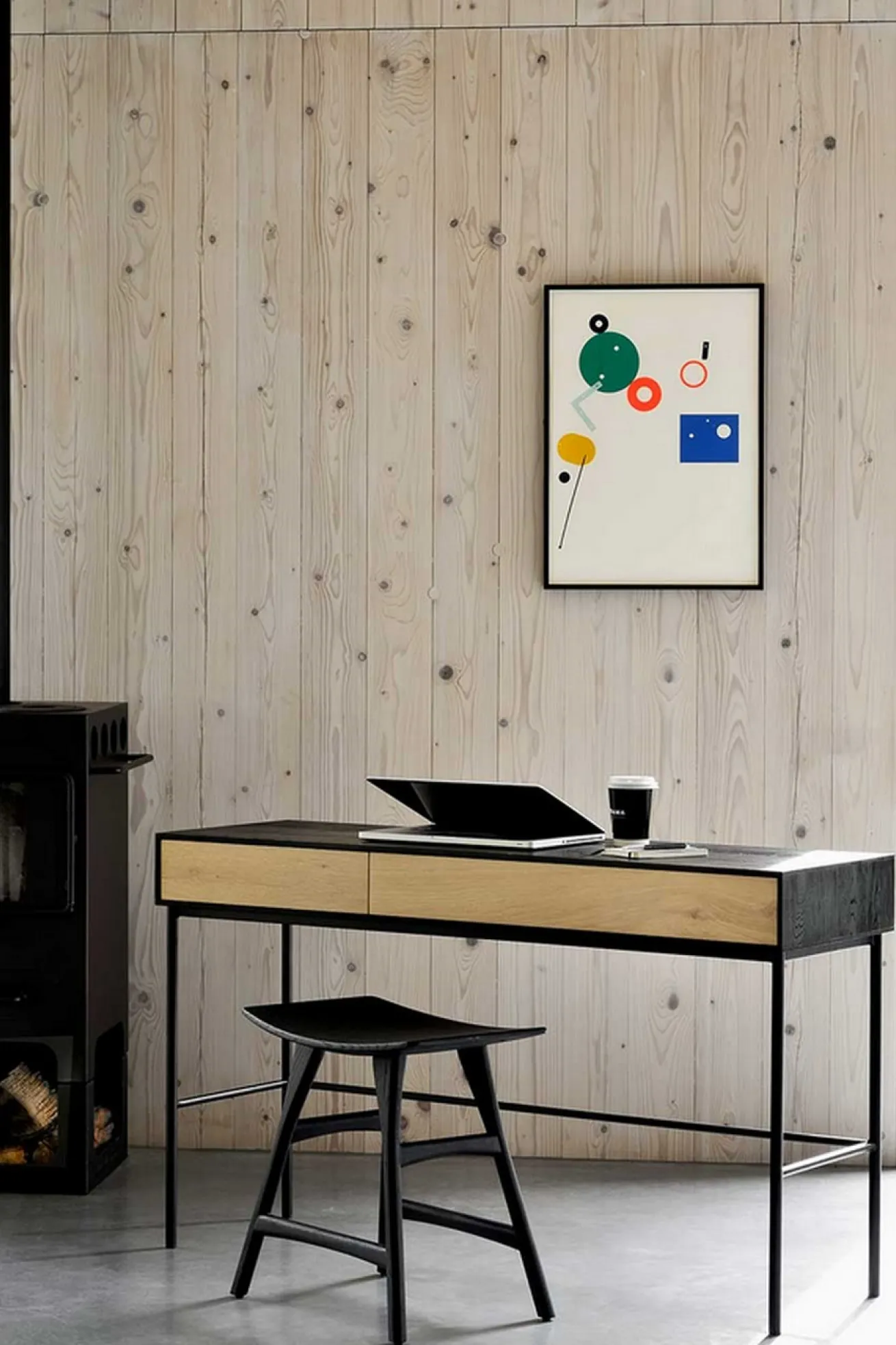 Schreibtisch Blackbird Eiche massiv B 127 cm