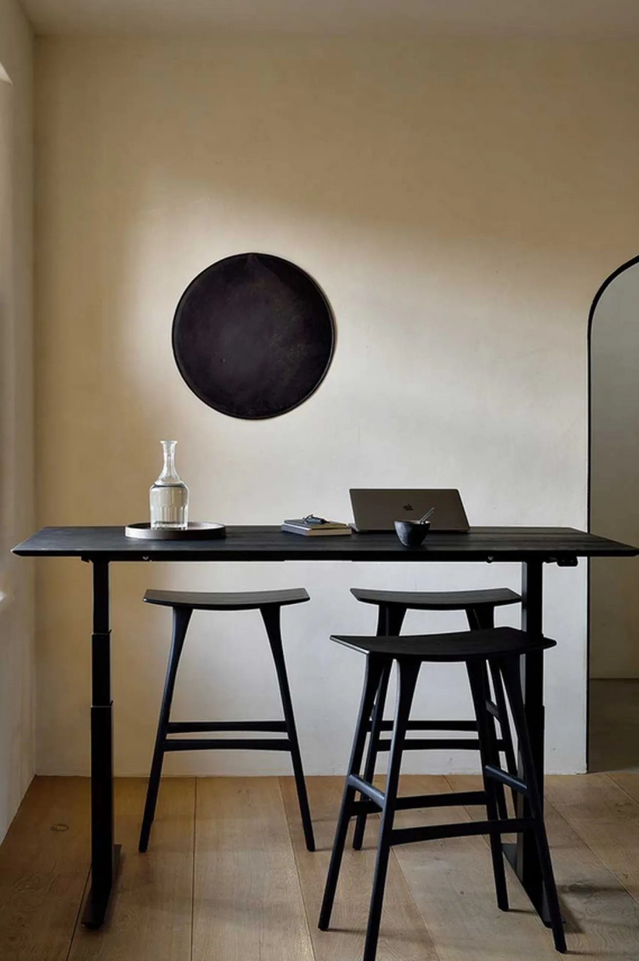 Schreibtisch Bok höhenverstellbar schwarz B 140 cm