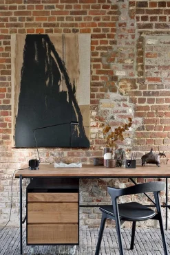 Schreibtisch Oscar Teak Metall B 160 cm