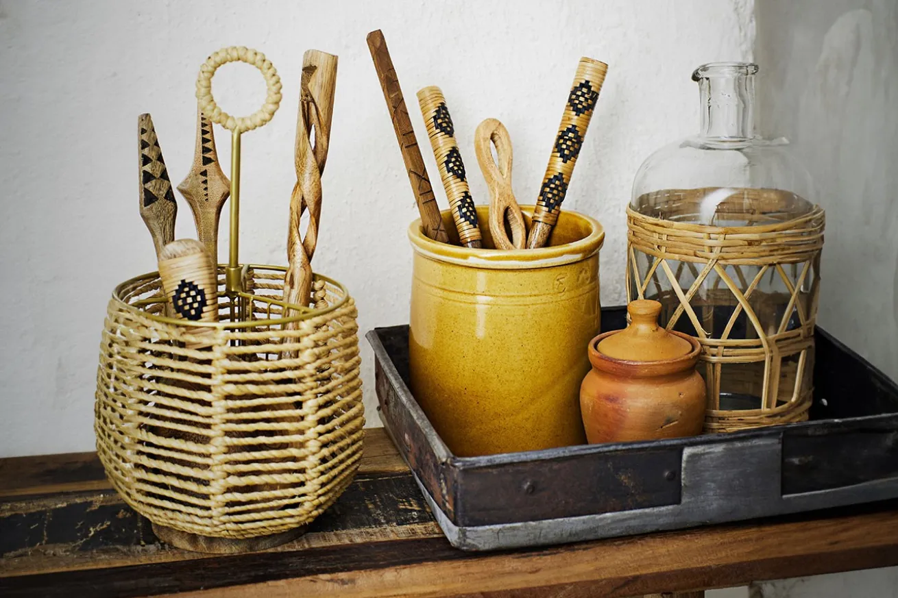 Servierlöffel Set Hand Craved Mango natur