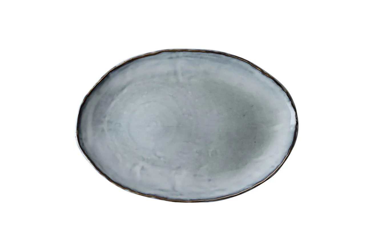 Servierteller Dutch Rose blau 40x28cm