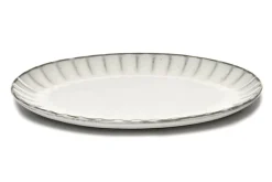 Servierteller Inku oval weiss klein