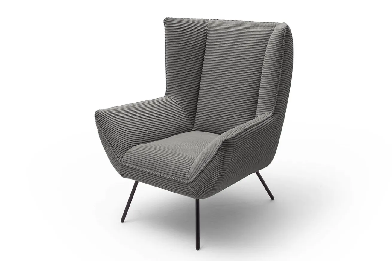 Sessel Evelin Cord dunkelgrau