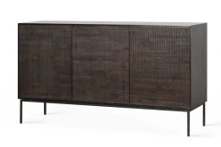 Sideboard Grooves Teak massiv B 152 cm