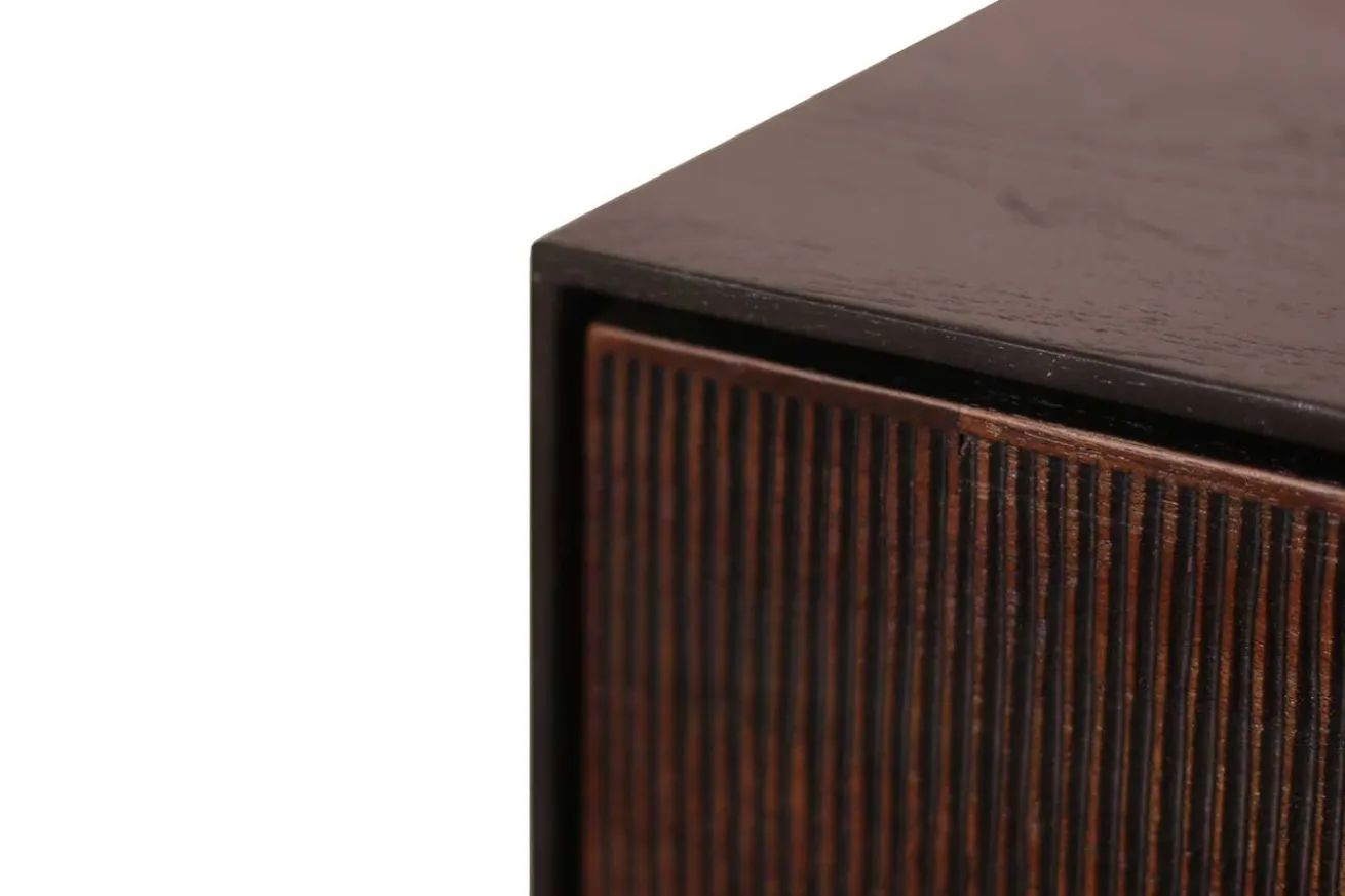 Sideboard Grooves Teak massiv B 152 cm