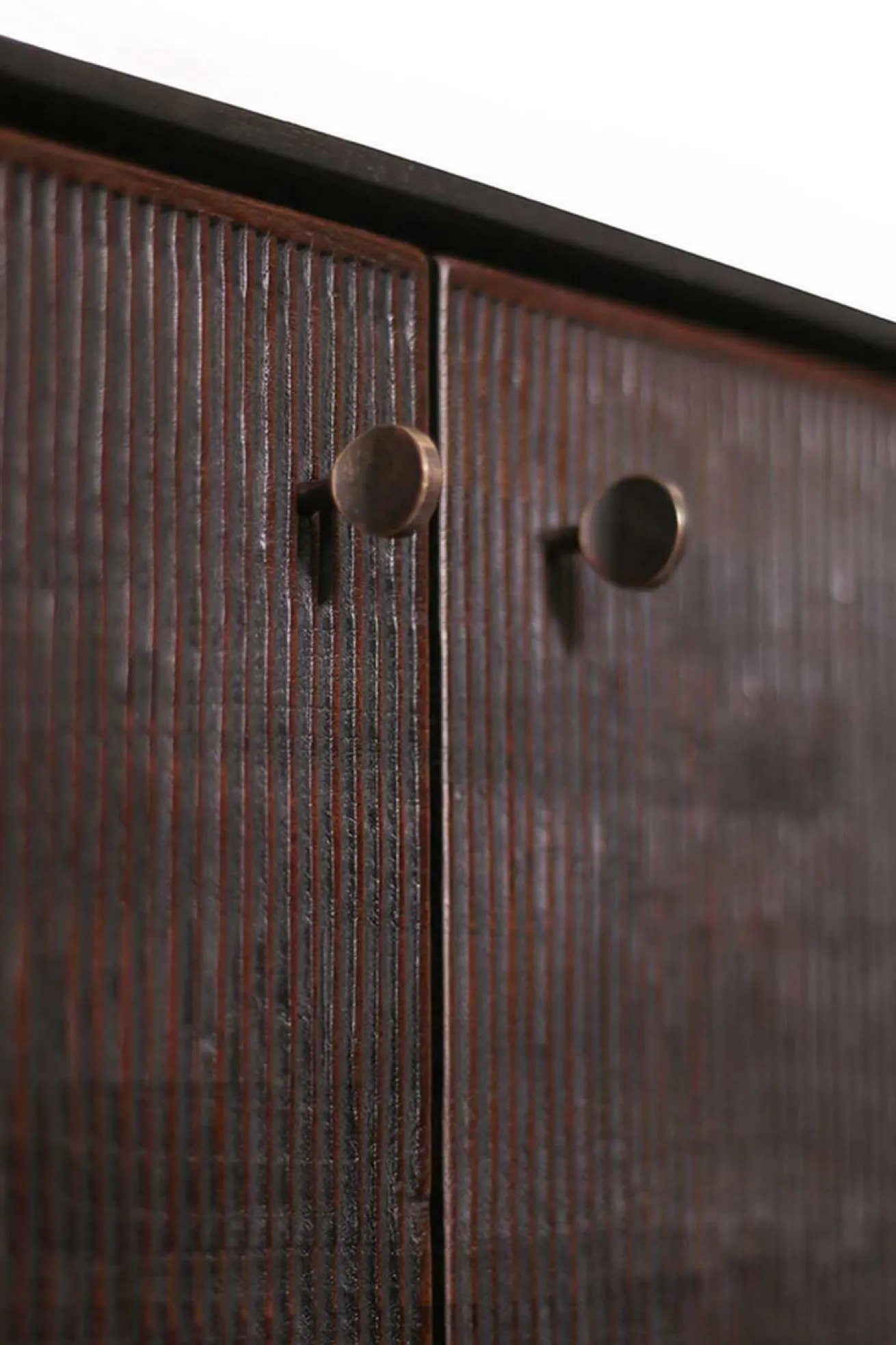 Sideboard Grooves Teak massiv B 202 cm