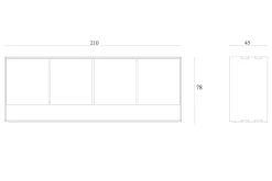 Sideboard Nordic Eiche massiv B 210 cm