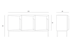 Sideboard Stairs Eiche natur B 150 cm
