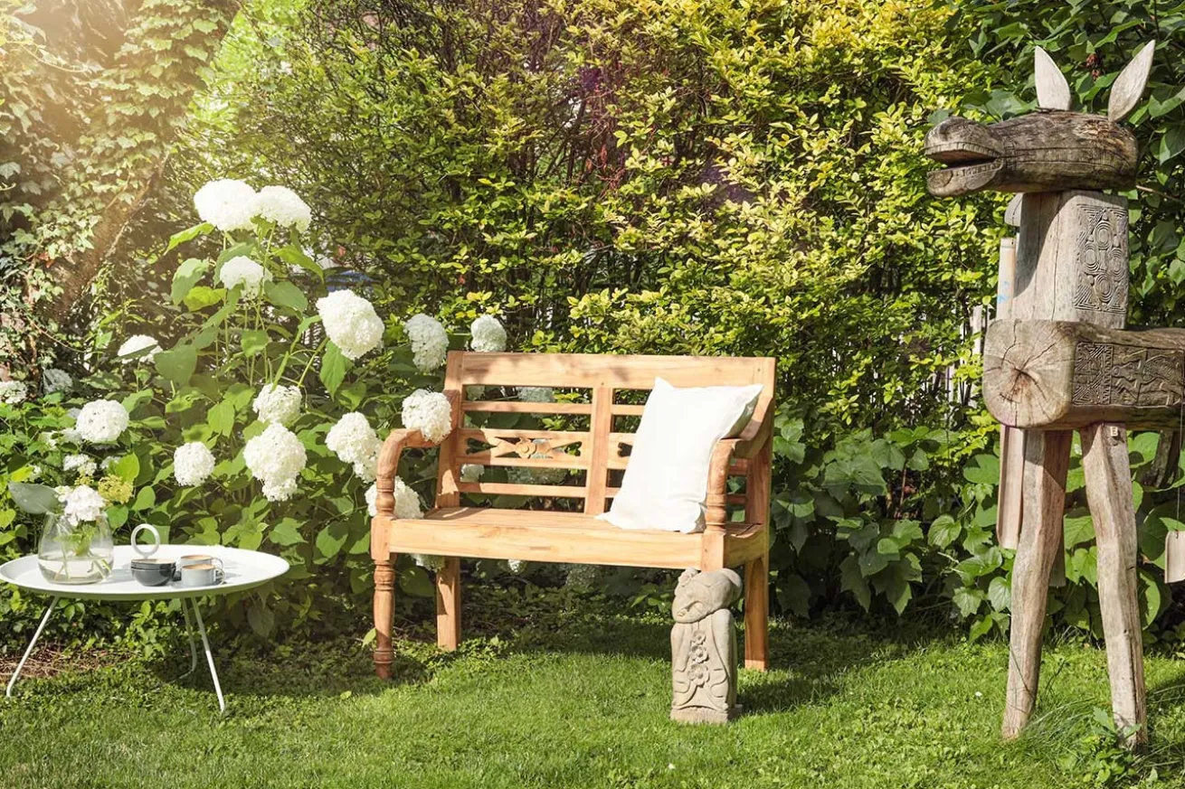 Sitzbank Flower Teak natur ca 130 cm