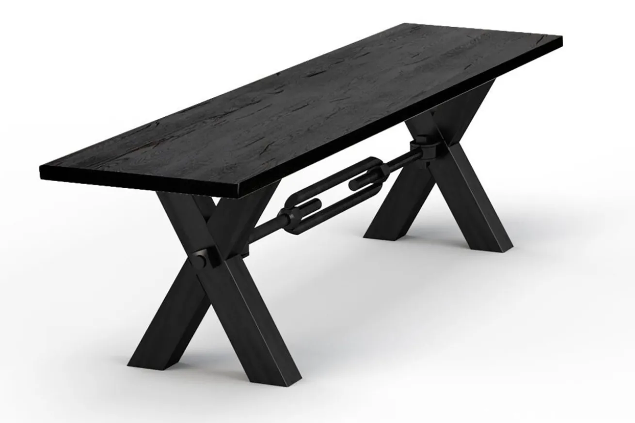 Sitzbank Kansas Eiche schwarz 180cm