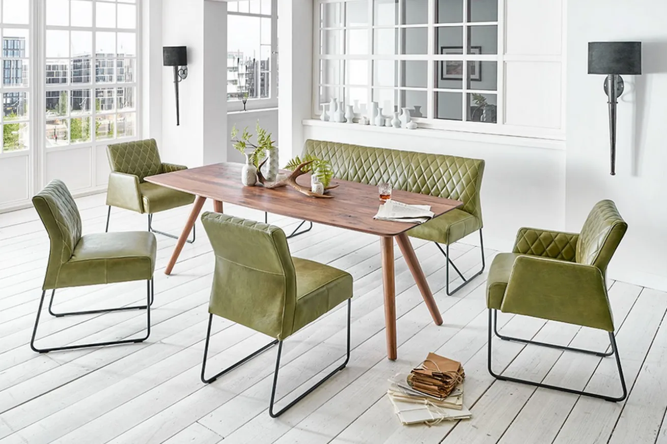 Sitzbank Leder grün 140*90*70 cm