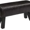 Sitzbank Vintage Leder schwarz B 87 cm