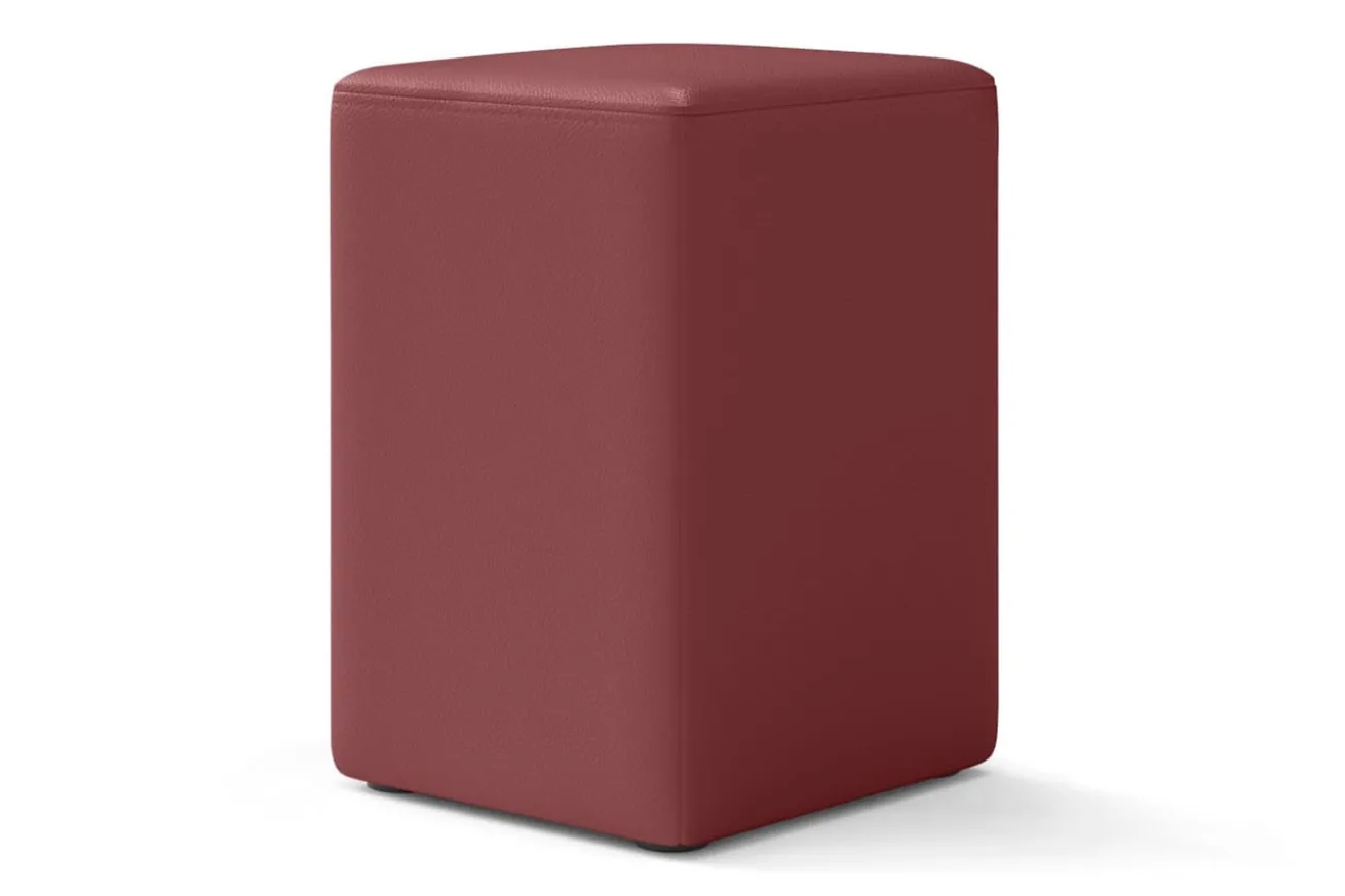 Sitzhocker Basic Leder rot