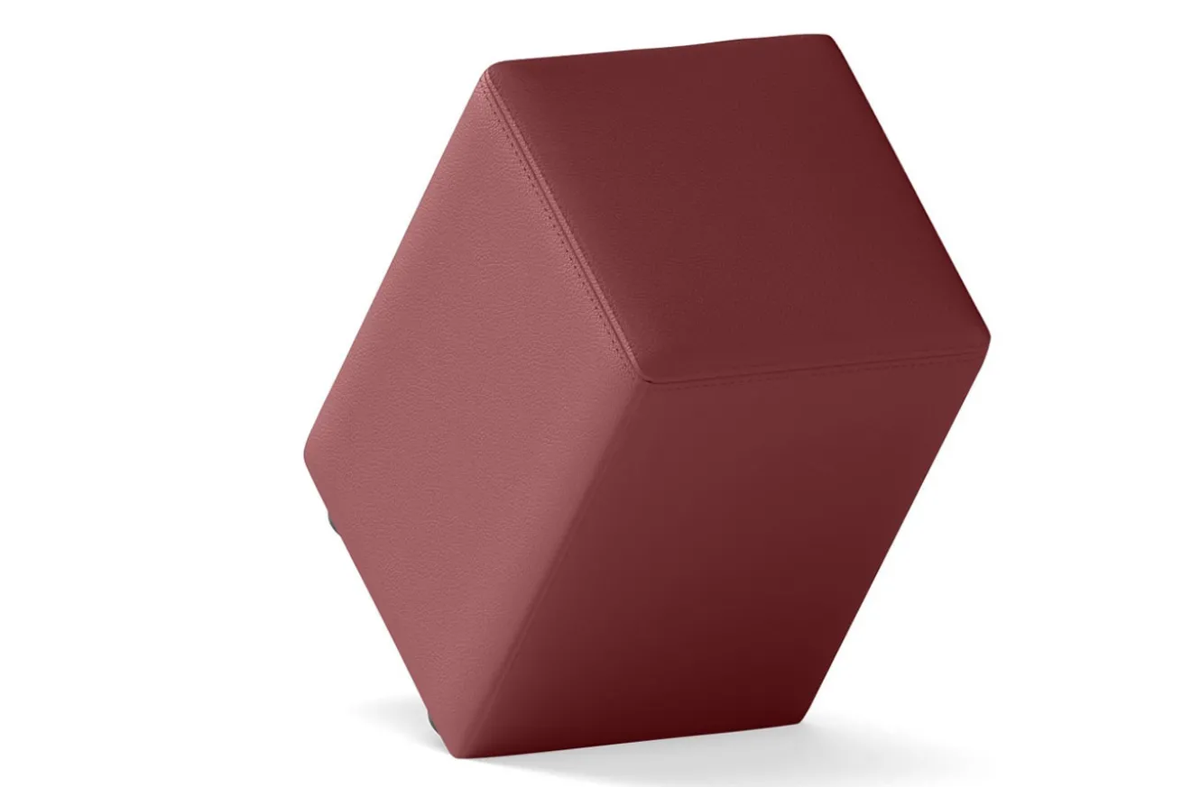 Sitzhocker Basic Leder rot