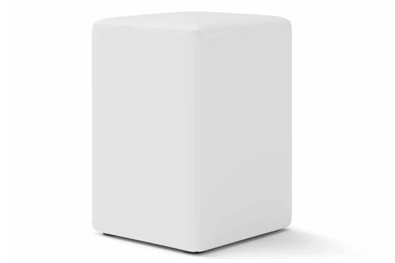 Sitzhocker Basic Leder weiß