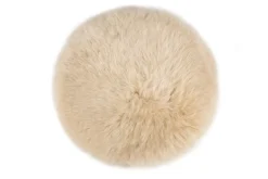 Sitzkissen Lammfell beige rund