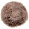 Sitzkissen Lammfell Taupe rund