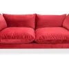Sofa Donna 2 Sitzer Samtstoff rot