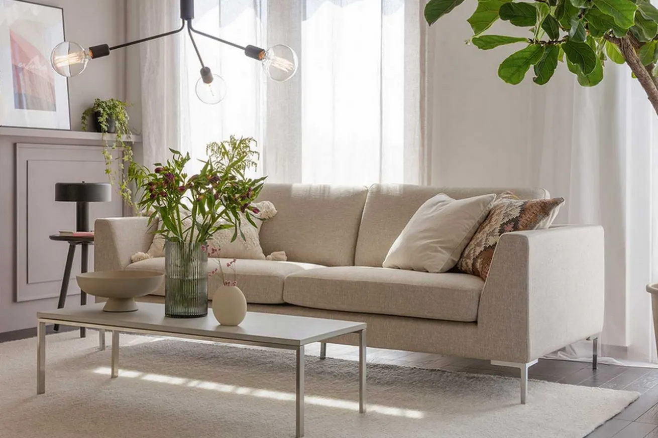 Sofa Oslo Premium 3,5 Sitzer Stoff orange