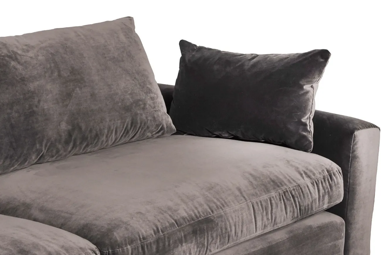 Sofa 4 Sitzer Stoff Veloursamt anthrazit