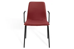 Stapelstuhl Maverick mit Arm Leder rot